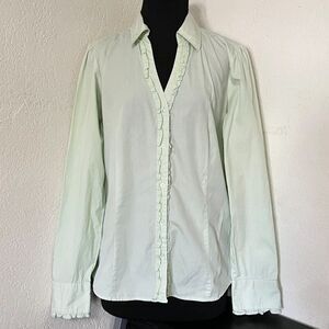Roper Mint Green Ruffles Button Down Western Shirt Size Large‎ NWOT